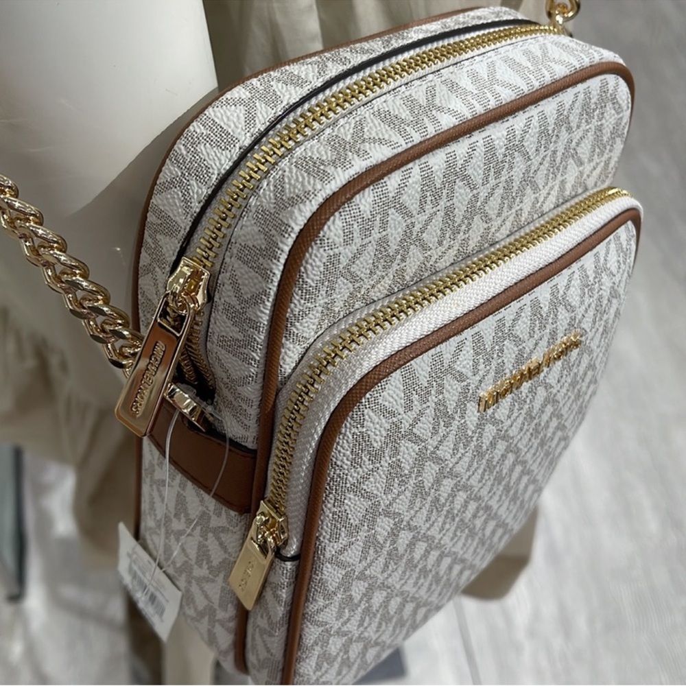 Michael Kors Cream and Brown Crossbody Bag - Picture 6 of 7